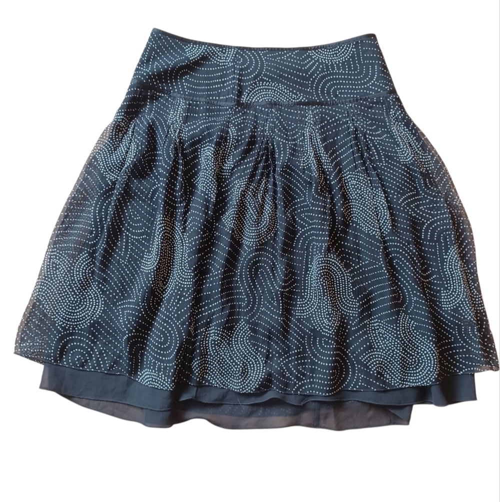 The Limited Women's Black White Floral Print Sheer Silk Skirt Size 4